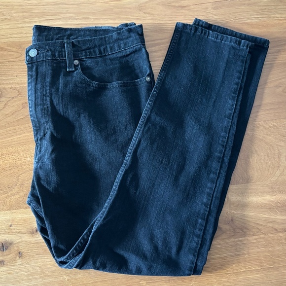 Levi's 512 Slim Taper Jeans Black Denim Stretch Men's 36x32 (actual 30" inseam) - Picture 4 of 8